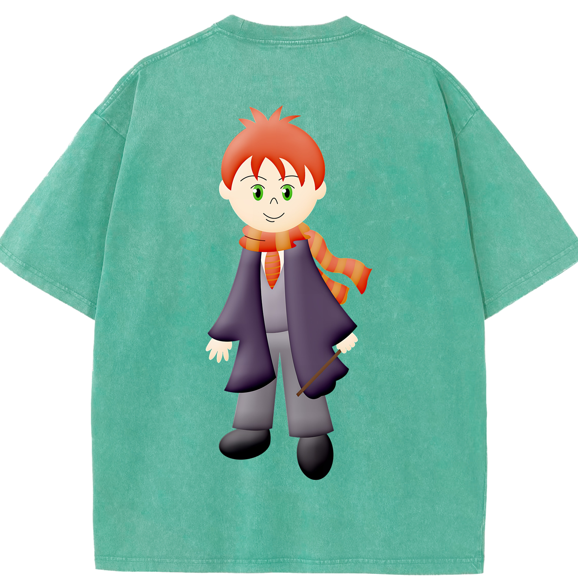 （画像用） Harry Potter ハリー・ポッターシリーズ 綿100% ヴィンテージ風 半袖Tシャツ（背面プリント）
